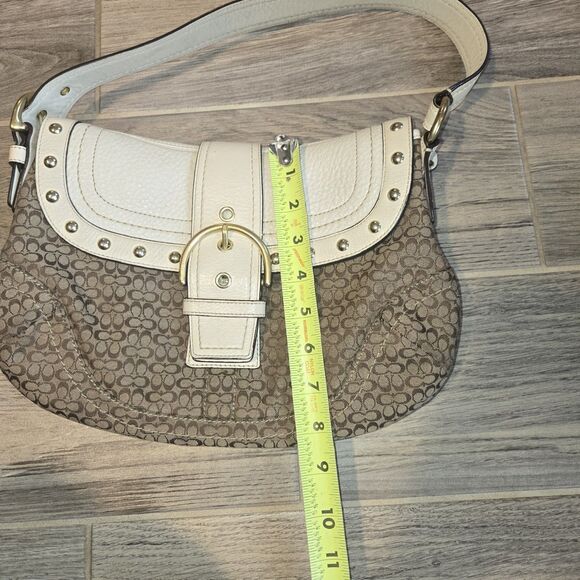 Vintage Coach Bag Signature Soho Hobo Shoulder Studded Y2K Buckle Flap retro - Picture 13 of 13